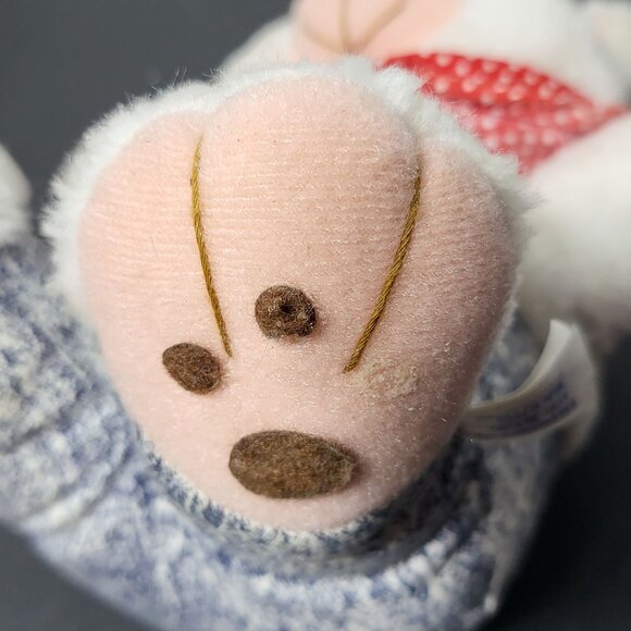 Vintage Dan Brechner Conductor White Bear Plush Bandana Overalls Cloud 9 Toys - Picture 4 of 11